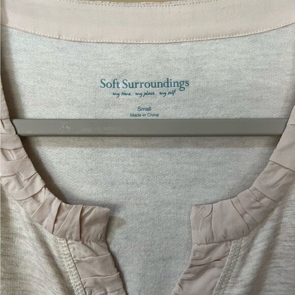 SOFT SURROUNDINGS Rue Cler Pullover Oatmeal Blouse Top Women’s Size Small - Picture 4 of 8